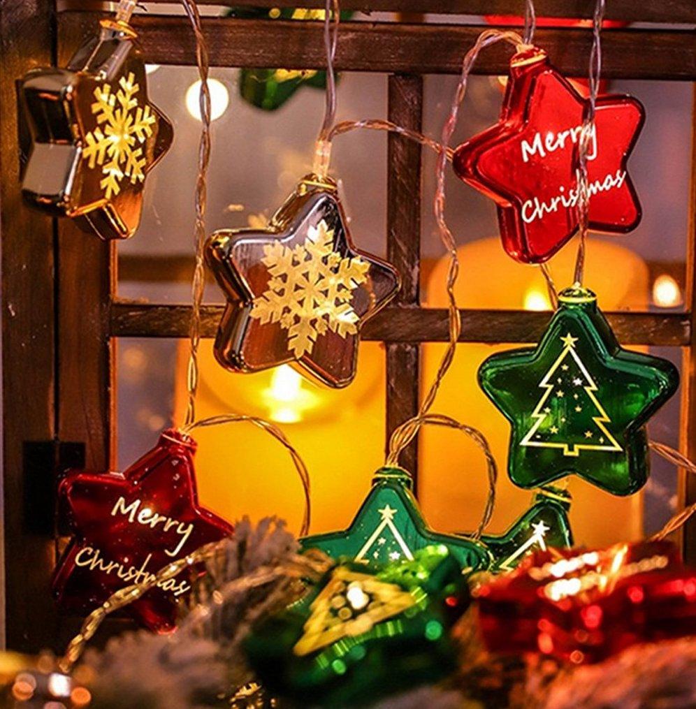 Star Shape Led Christmas Lights Bauble Ornament 20 piece - Miss One